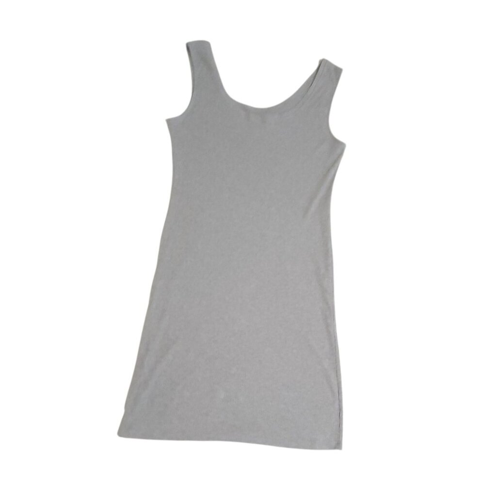 Womens Heathered Gray Tank Dress 1X Ambiance Sleeveless Casual Comfortable - Picture 4 of 13